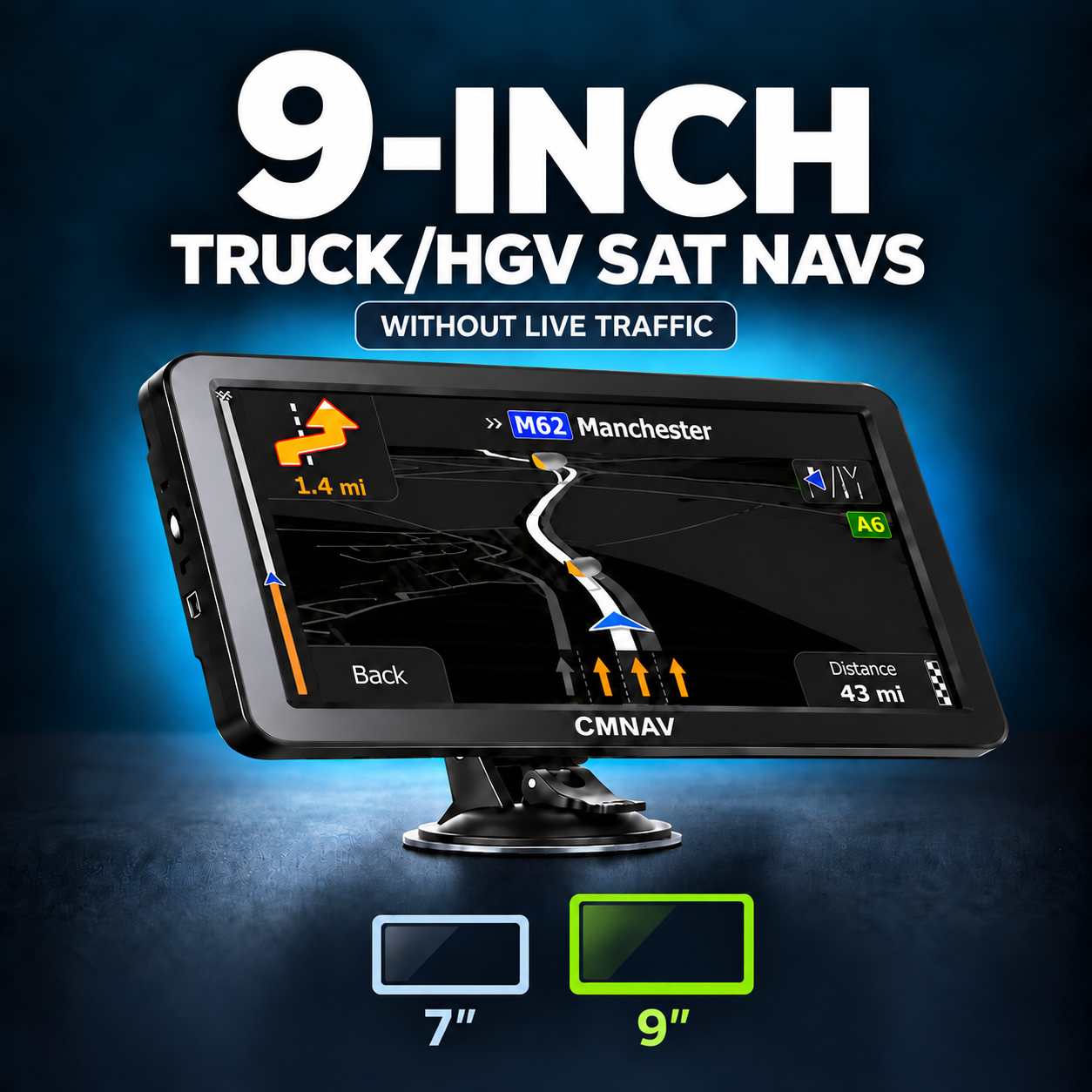 9-inch Truck Sat Navs without Live Traffic