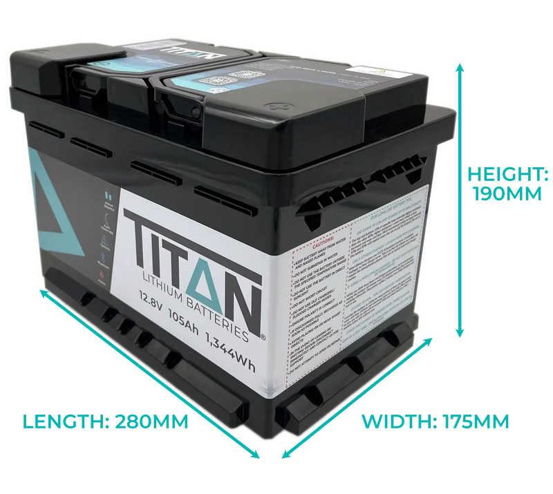 TITAN 105Ah DIN (Type 096) – 12V VW T6, Custom & Camper Low-Profile Fit - C & M Navigation Systems 