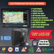 9" CMNAV 360 Traffic Camper Plus with built-in Dash Cam and Live Traffic - C & M Navigation Systems 