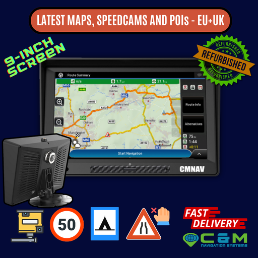 REFURBISHED 9-inch CMNAV 360 PLUS Sat Nav (Camper and Trucker) - C & M Navigation Systems 