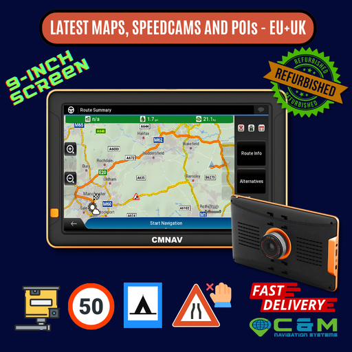 REFURBISHED 9-inch CMNAV 360 PLUS Sat Nav (Camper and Trucker) - C & M Navigation Systems 