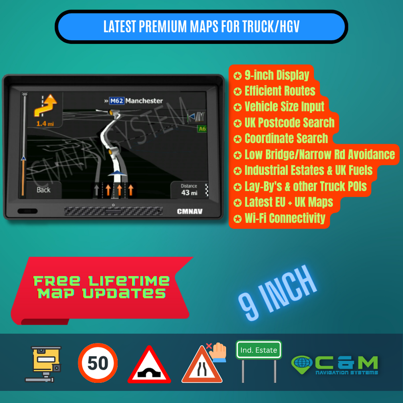 9" CMNAV Turbo Truck Plus (Android, Wi-Fi)