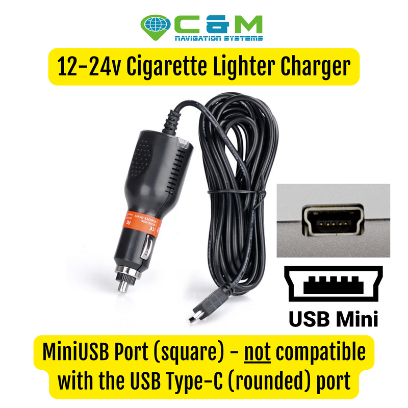 Cigarette Lighter Charger for Truck/Motorhome Sat Navs - C & M Navigation Systems 