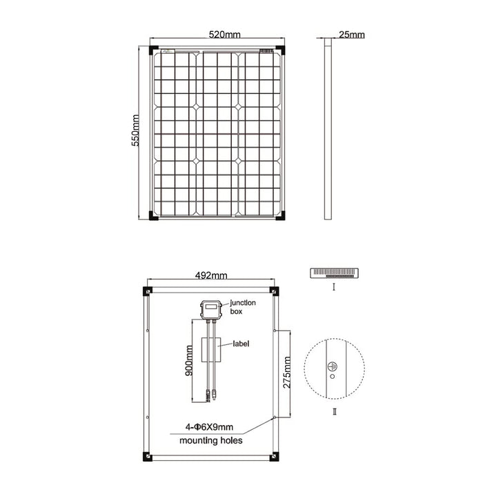 Offgridtec 50 Watt Solar Panel/Solar Panel/Solar Panel 12 V 3/001260 - C & M Navigation Systems 