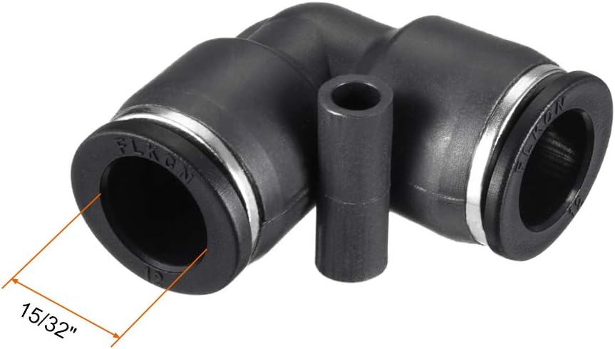 sourcing map Plastic Elbow Push to Connect Tube Fitting 12mm Tube OD Pneumatic Air Push Fit Lock Fitting Black 2pcs - C & M Navigation Systems 