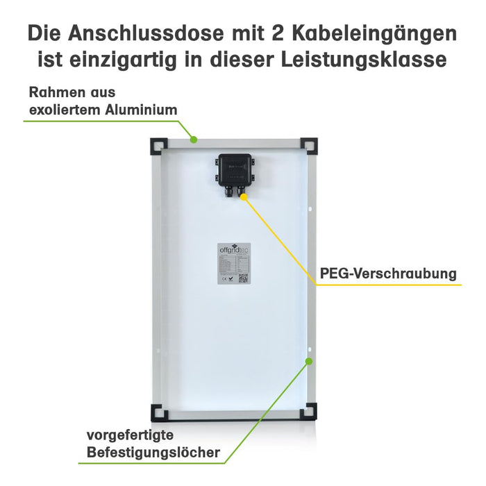 Offgridtec 50 Watt Solar Panel/Solar Panel/Solar Panel 12 V 3/001260 - C & M Navigation Systems 