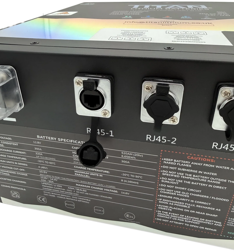 TITAN 12V 520Ah Lithium Leisure Battery (Dual DIN)