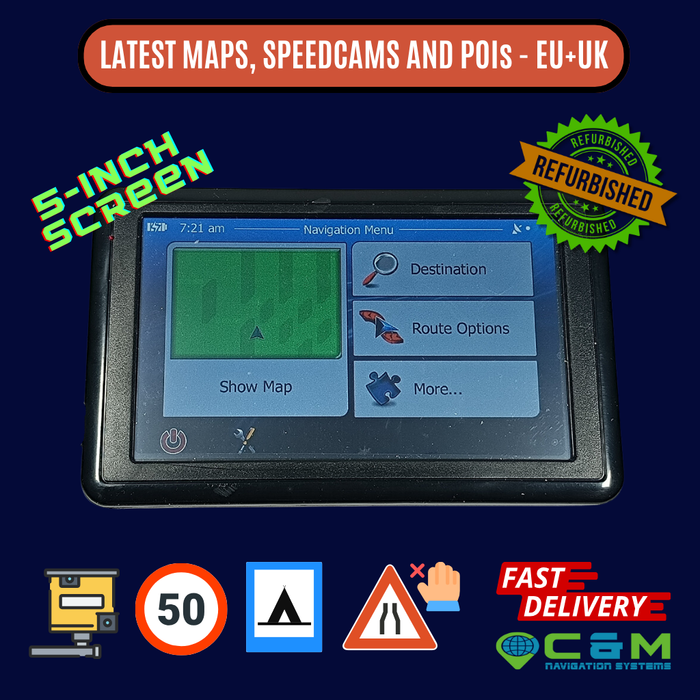 REFURBISHED 5-inch Q6 Sat Nav by CMNAV Sat Navs