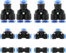 CESFONJER 12 Pack Plastic Push to Connect Fittings Tube Connect 1/4 inch Straight od Push Fit Fittings Tube Fittings Push Lock (6mm: Y+T+I Type Combo) - C & M Navigation Systems 