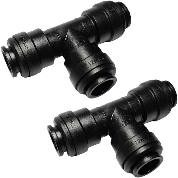 John Guest 12mm Push fit Equal tee **2 Pack** - C & M Navigation Systems 