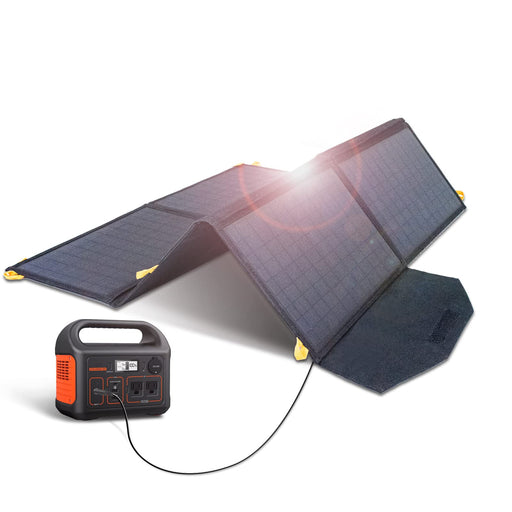 60W 19.8V Foldable Solar Panel Kit,Monocrystalline Solar Cell Solar Charger with USB Outputs and 4-in-1 Connector for Smartphones, Tablets, Laptops, and Power Stations - C & M Navigation Systems 