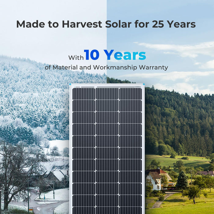 Renogy 100W Solar Panel 12 Volt High-Efficiency Monocrystalline Module PV Power for Motorhome, Boat, Caravan, Campervan and Off-Grid Applications - C & M Navigation Systems 