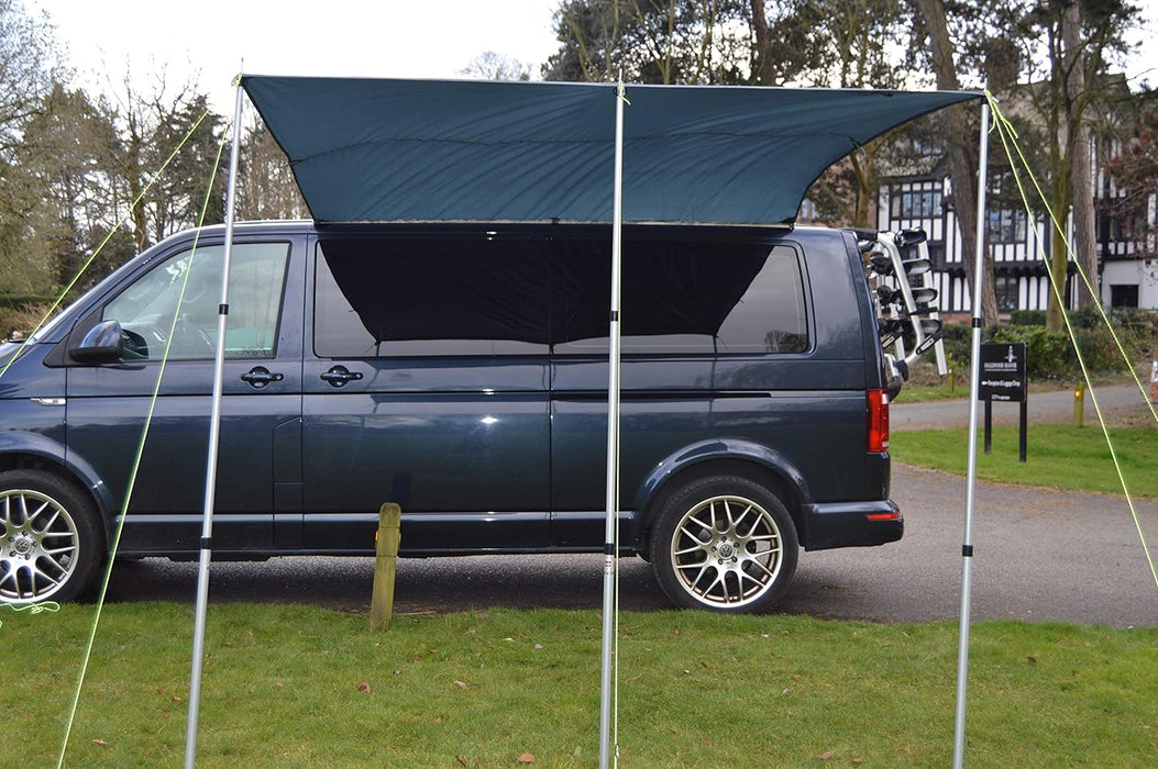 Wild Earth DELUX Sun Canopy Awning Camper Van Motorhome RV Camper conversion 2.4m x 3m DARK GREY - C & M Navigation Systems 