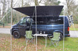 WILD EARTH SQUARE Sun Canopy Awning for Camper Vans, Van Conversions, Motorhomes or Caravans 240cm x 240cm DARK GREY - C & M Navigation Systems 