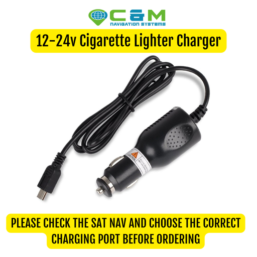 Cigarette Lighter Charger for Truck/Motorhome Sat Navs - C & M Navigation Systems 