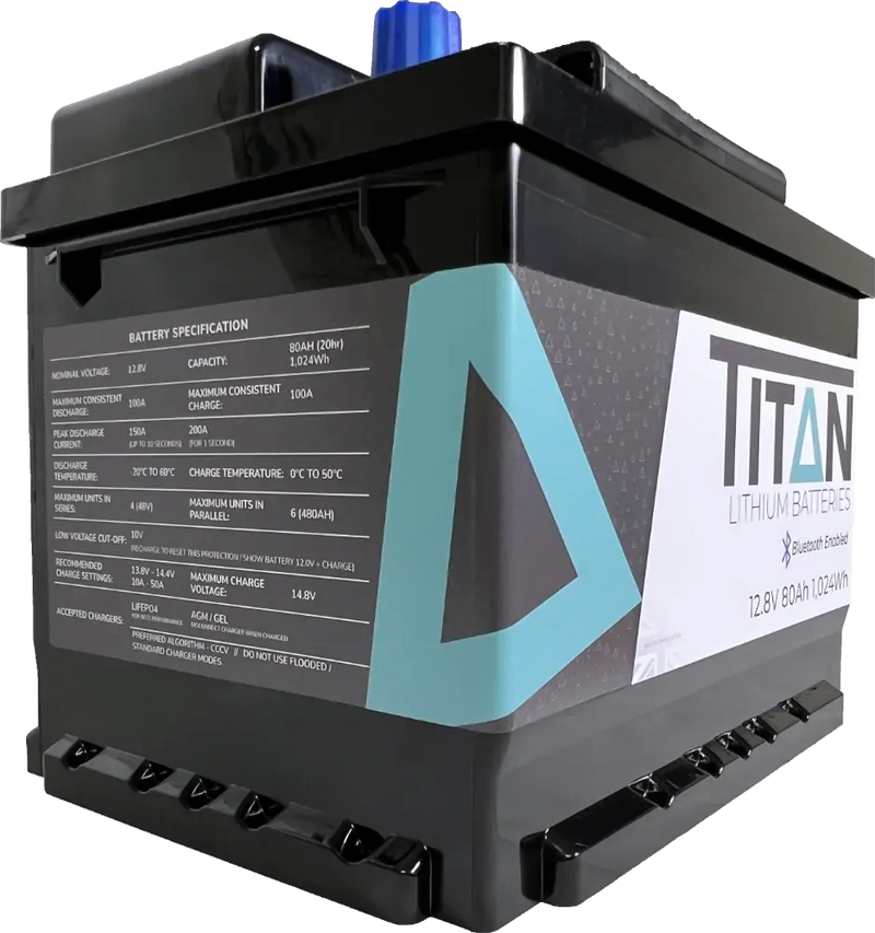 TITAN 12V 80Ah Lithium Battery - C & M Navigation Systems 