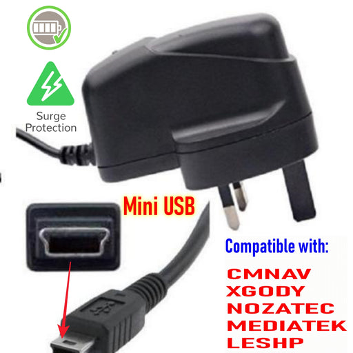 UK Wall Plug Sat Nav Charger (for indoor charge) - C & M Navigation Systems 