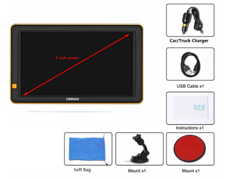 9" CMNAV Traffic Camper Plus (Android, Wi-Fi, Live Traffic, Netflix) - C & M Navigation Systems 